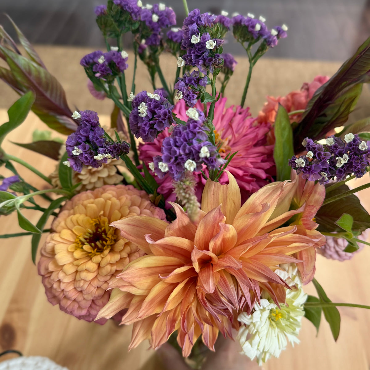 Pre-Made - Peach Plum Garden Bouquet